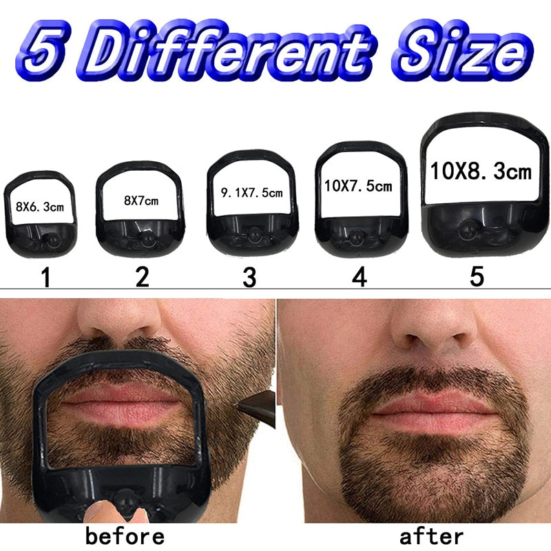 8 in 1 Beard Shaping &Styling Tool with Inbuilt Comb for Perfect Line up &Edging Men's Facial Hair Style Stencil Beard Comb