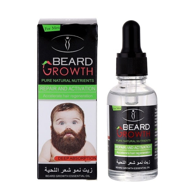 Natural Organic Men Beard Growth Oil Beard Wax balm Hair Loss Products Leave-In Conditioner for Groomed Beard Growth 30ml