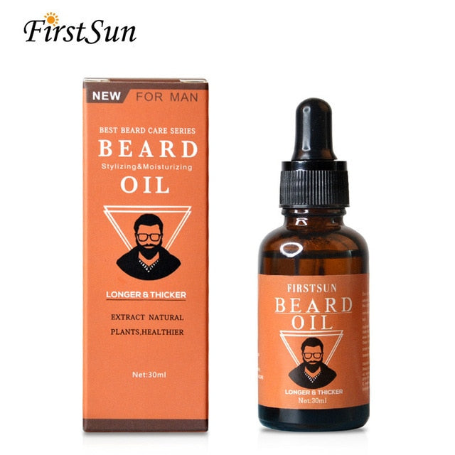 Natural Organic Men Beard Growth Oil Men Moustache Cream Beard Oil Kit Beard Wax Balm Hair Loss Products  Leave-In Conditioner