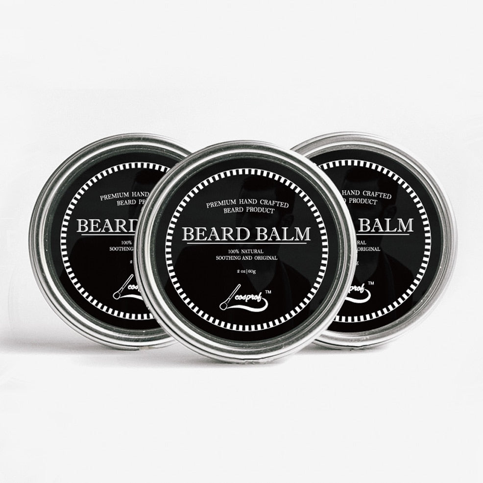 Cosprof 60g Natural Beard Balm Moustache Growth Product Cream Beard Oil Conditioner Beard Balm Beard Styling Moustache Wax