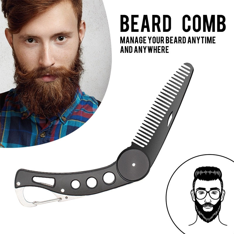 1 Pcs Mens Womens Beauty Handmade Folding Pocket Clip Hair Moustache Beard Comb