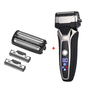 SURKER RSCX-9008 Shaver 3D Triple Floating Blade Shaving LED Display Men Beard Razor Machine Men Face Beard Trimmer +BLADE Head